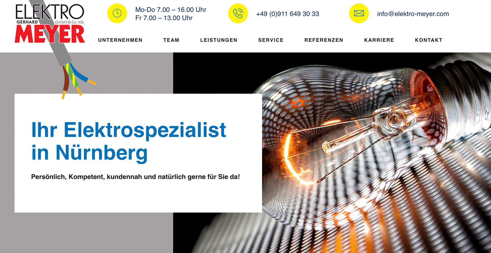 Webdesign Nürnberg Eibach Elektriker Website neu